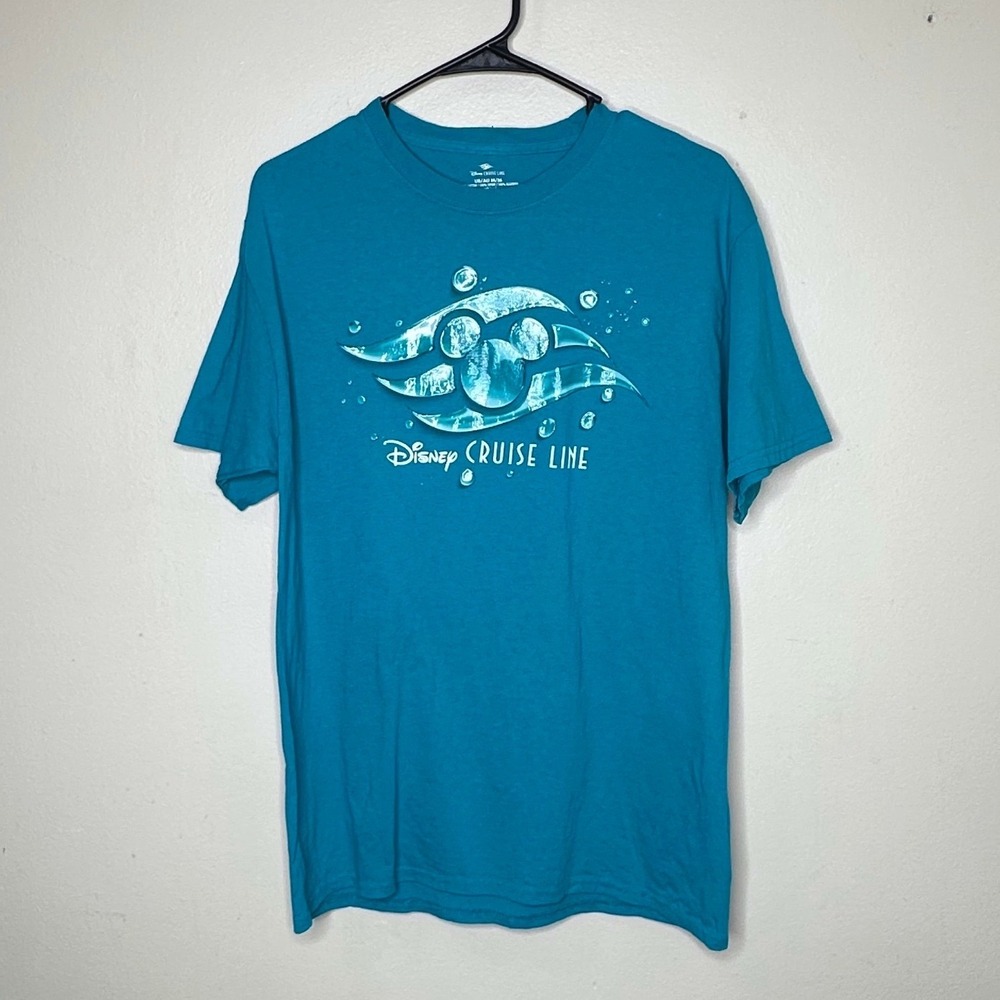 Disney Cruise Line Water Drops T-shirt Teal Cotton size Medium